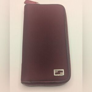 Burgundy Wallet with Silver Logo